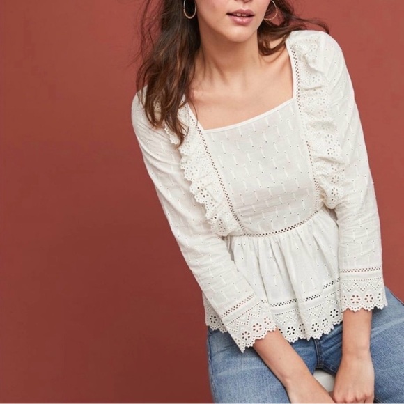 Anthropologie Tops - Anthropologie Meadow Rue Edelyn Ruffled Lace Blouse
